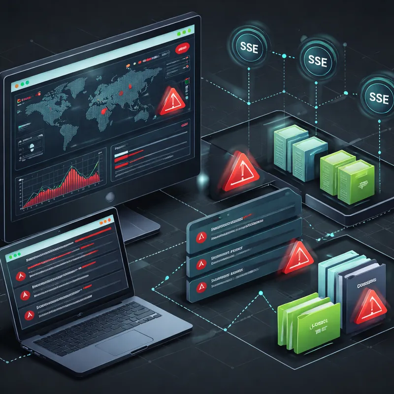 Security monitoring dashboard tracking suspicious MCP endpoint activity and config changes