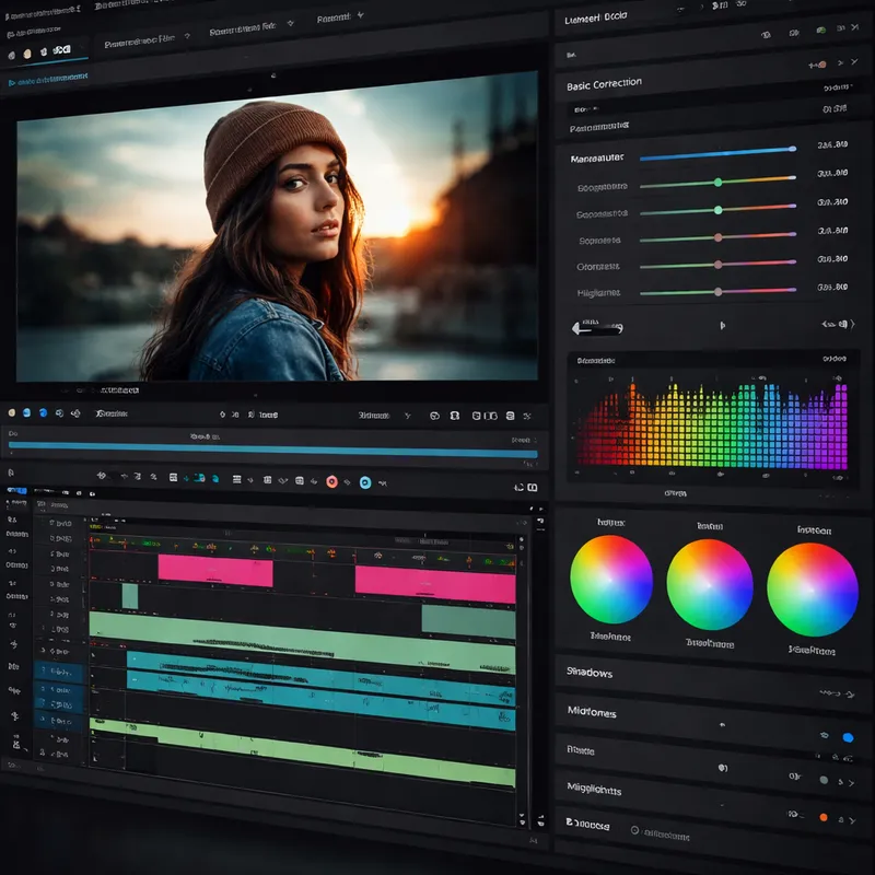Visual representation of Premiere Pro Color Mode with editor-first color grading controls and timeline.