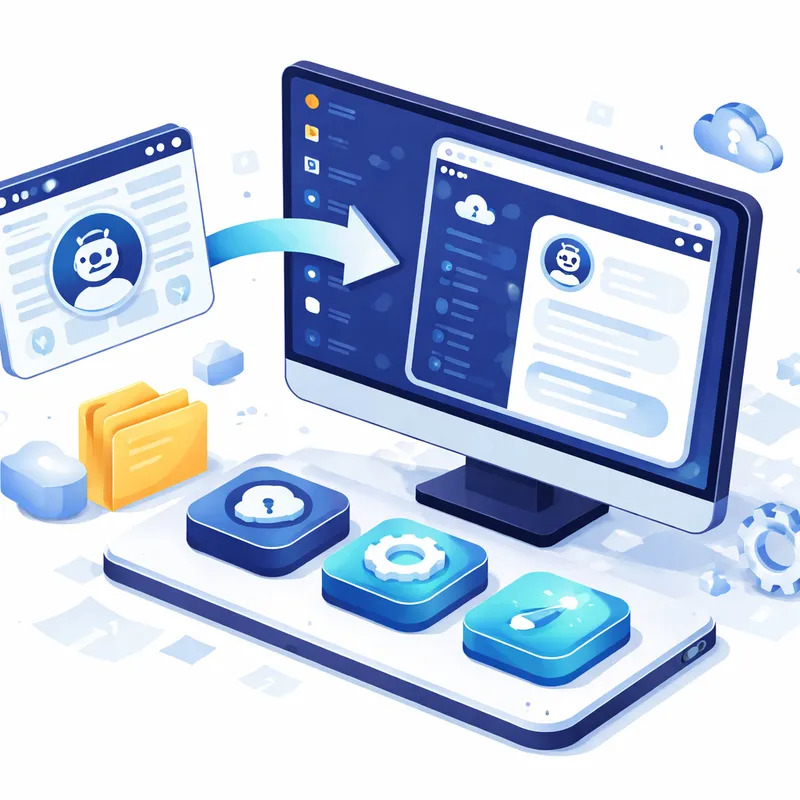 Illustration of AI moving from browser chat to desktop apps on a personal computer