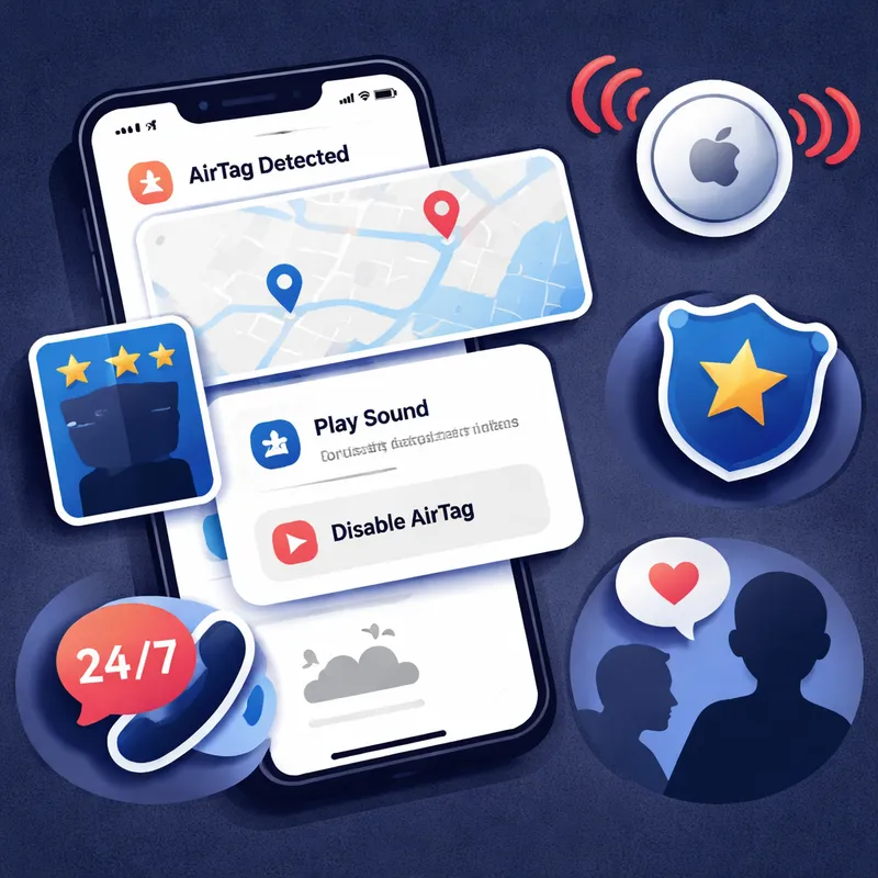 Safety planning and evidence collection after finding an AirTag