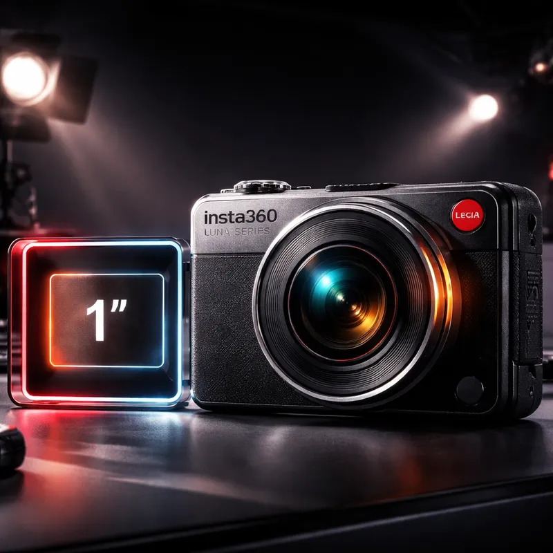 Insta360 Luna Series camera concept with premium lighting and lens detail