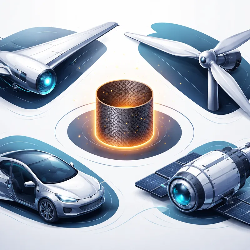 Applications of self-healing composites in airplanes, cars, wind turbines, and spacecraft